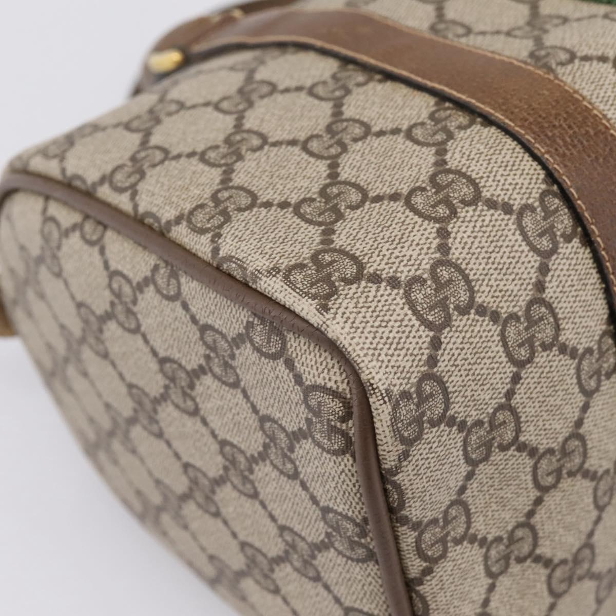 GUCCI GG Supreme Web Sherry Line Hand Bag PVC Beige Gold 001 22 3841 Auth 199525