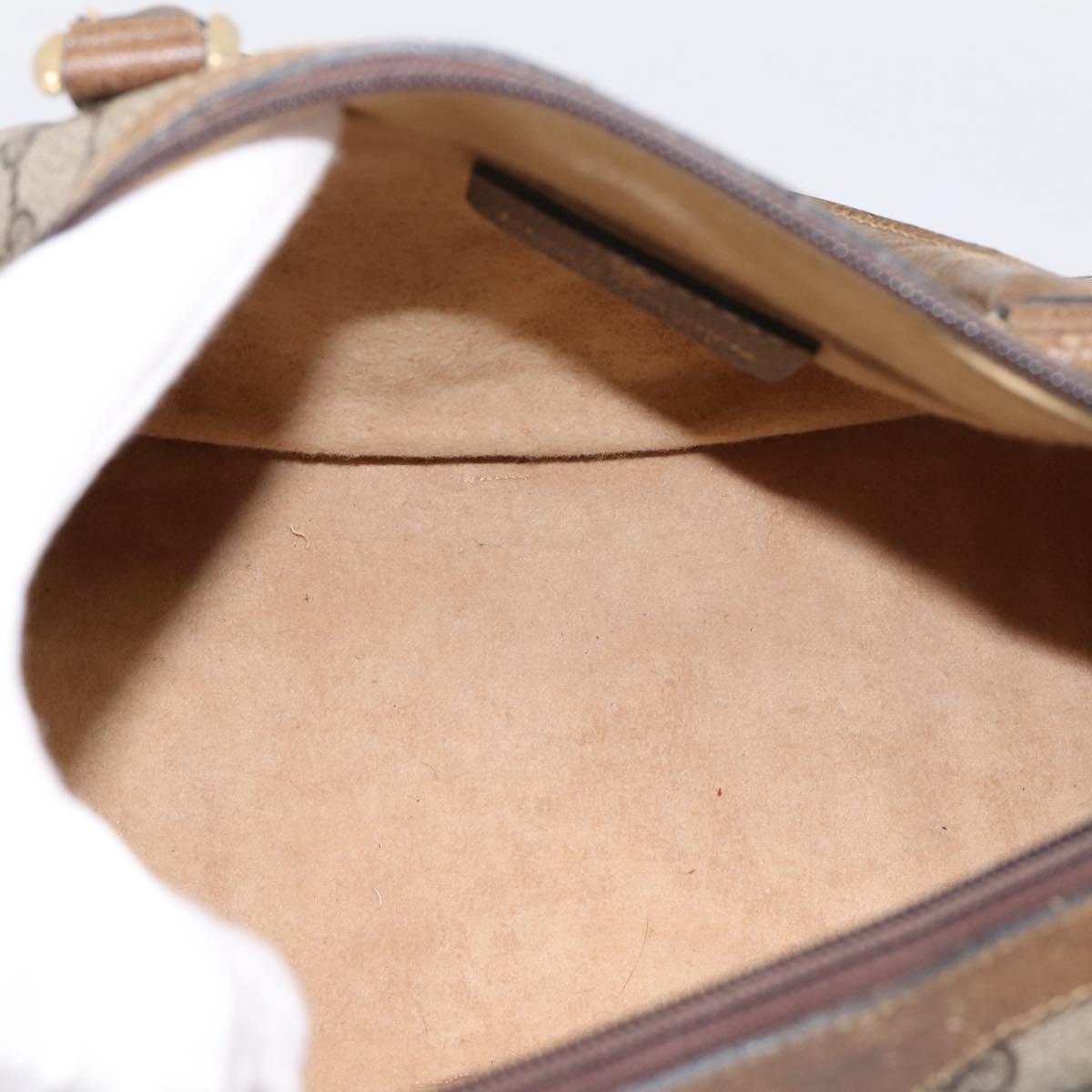 GUCCI GG Supreme Web Sherry Line Hand Bag PVC Beige Gold 001 22 3841 Auth 199525