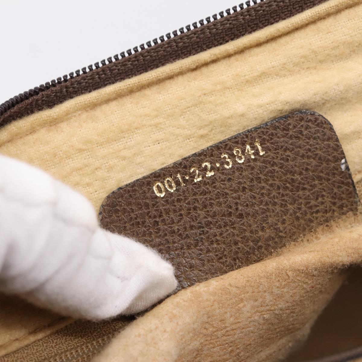 GUCCI GG Supreme Web Sherry Line Hand Bag PVC Beige Gold 001 22 3841 Auth 199525