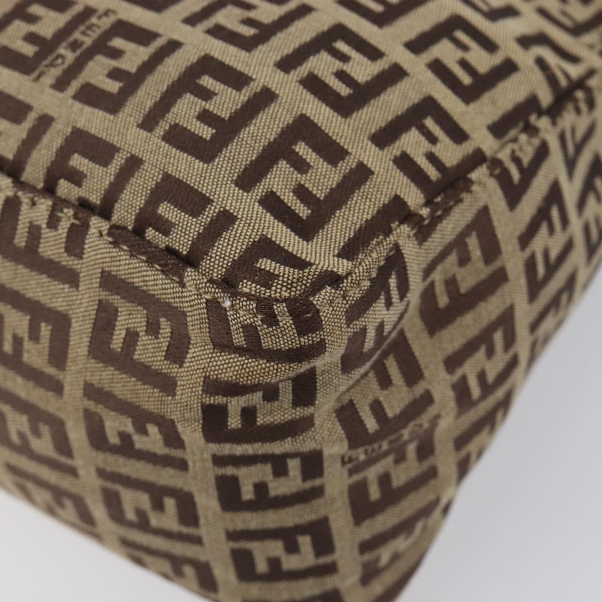 FENDI Zucchino Canvas Hand Bag Beige 8N000S Auth 199528A