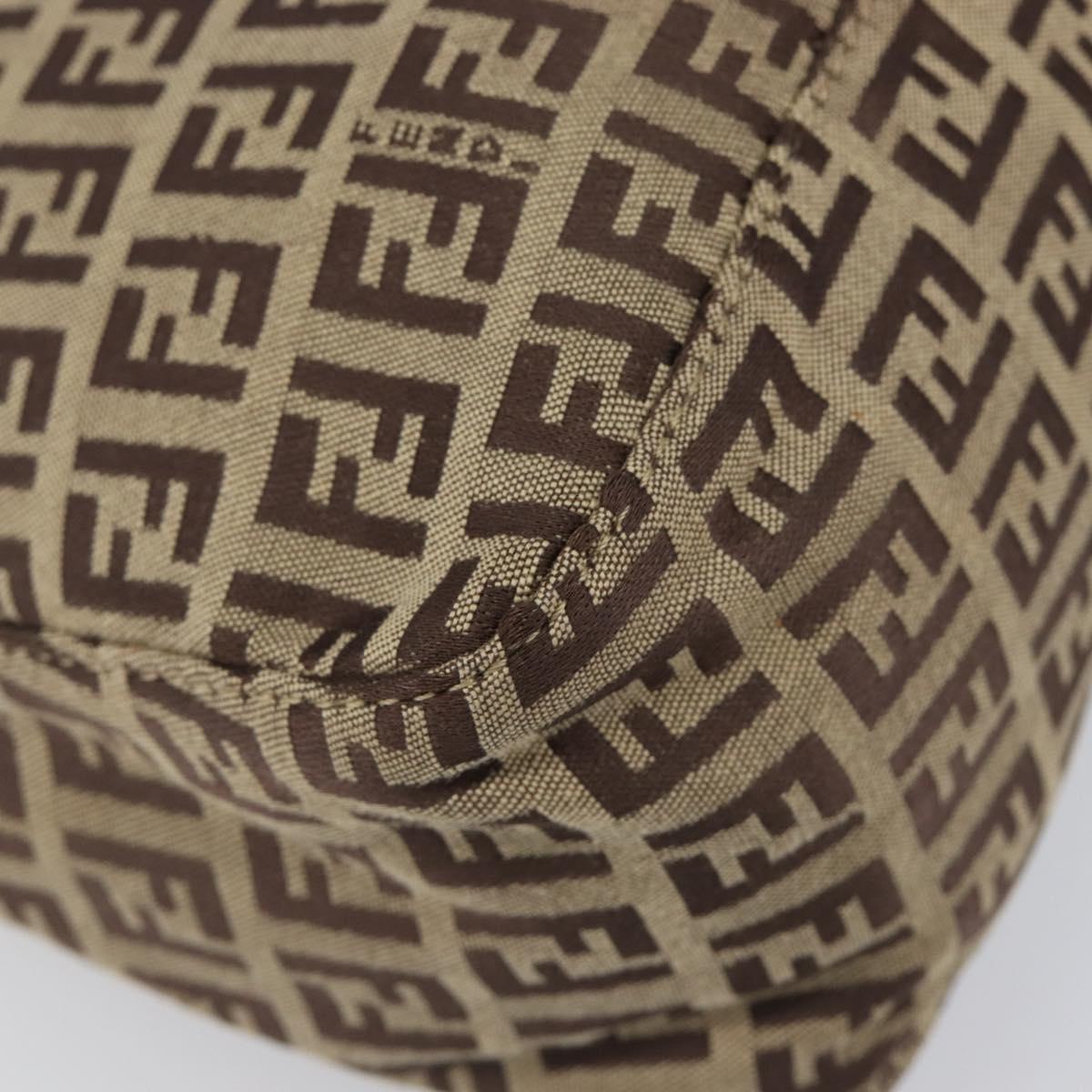 FENDI Zucchino Canvas Hand Bag Beige 8N000S Auth 199528A
