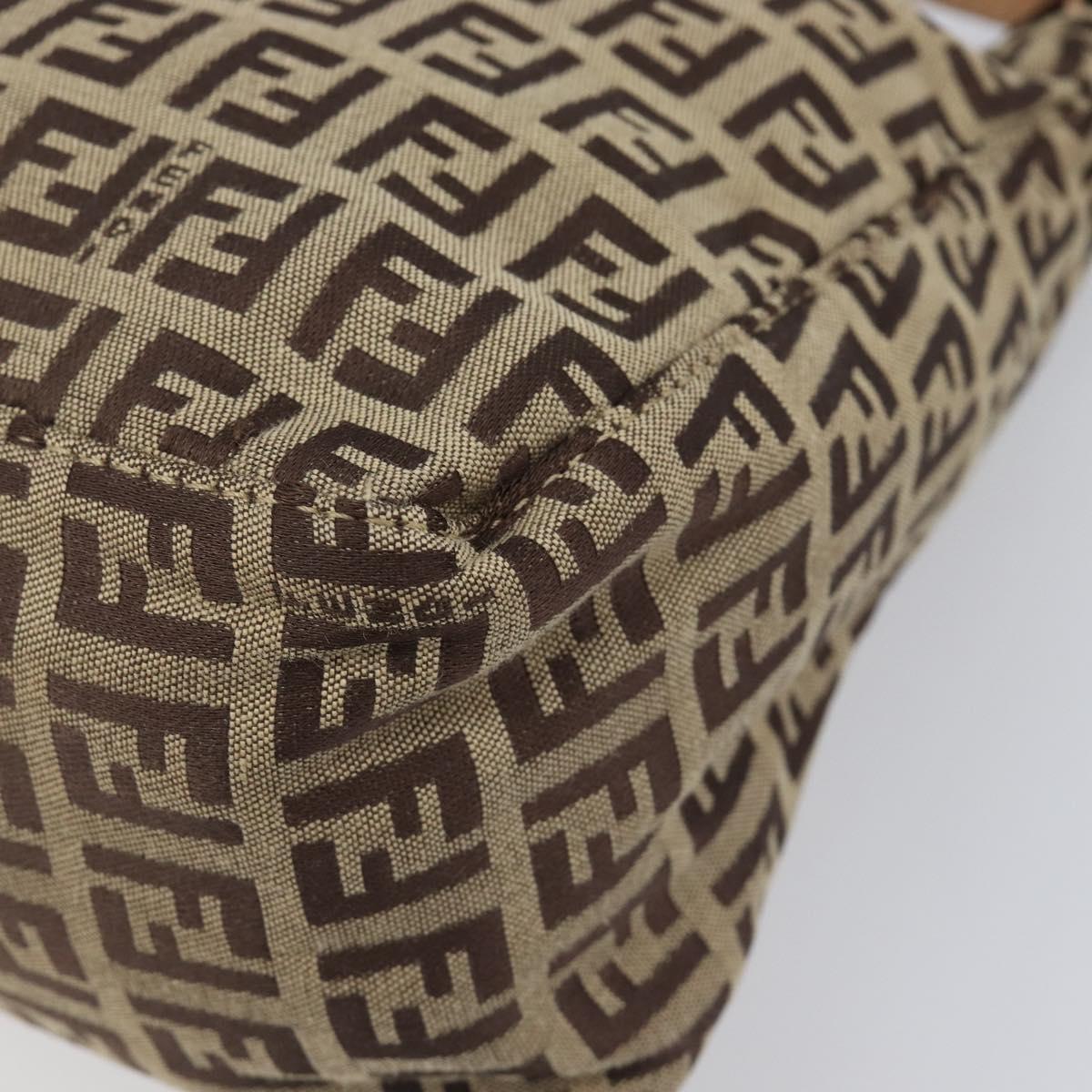 FENDI Zucchino Canvas Hand Bag Beige 8N000S Auth 199528A