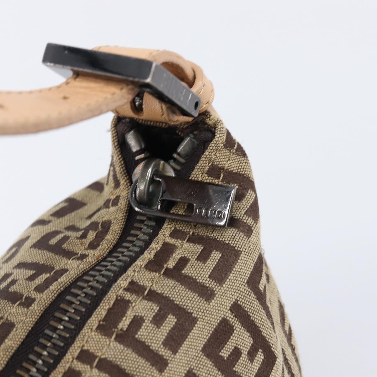 FENDI Zucchino Canvas Hand Bag Beige 8N000S Auth 199528A