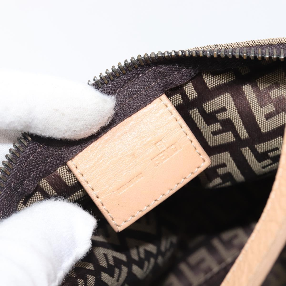 FENDI Zucchino Canvas Hand Bag Beige 8N000S Auth 199528A