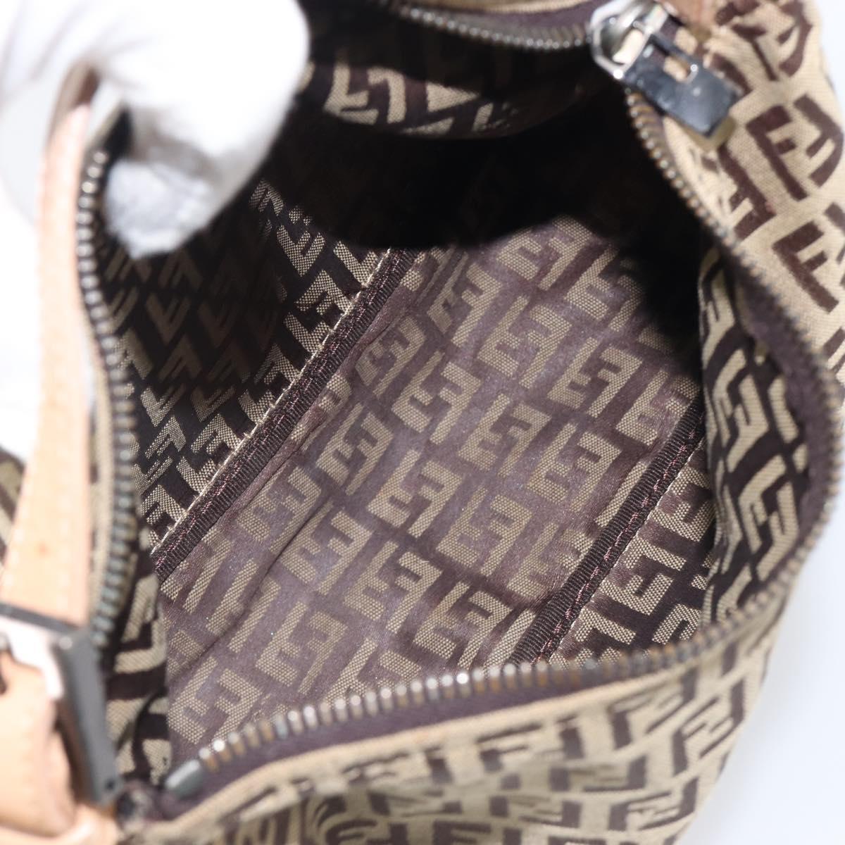 FENDI Zucchino Canvas Hand Bag Beige 8N000S Auth 199528A