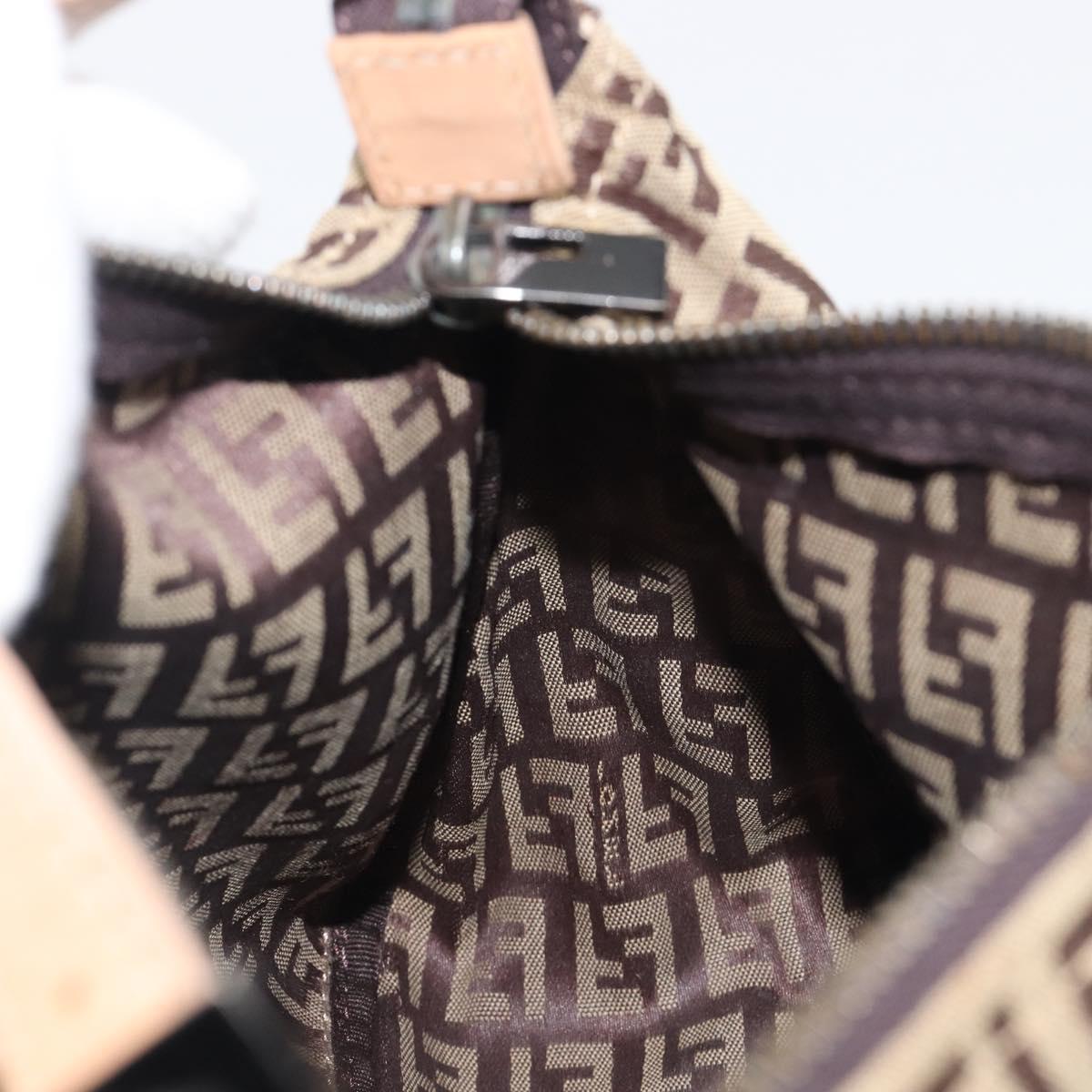 FENDI Zucchino Canvas Hand Bag Beige 8N000S Auth 199528A