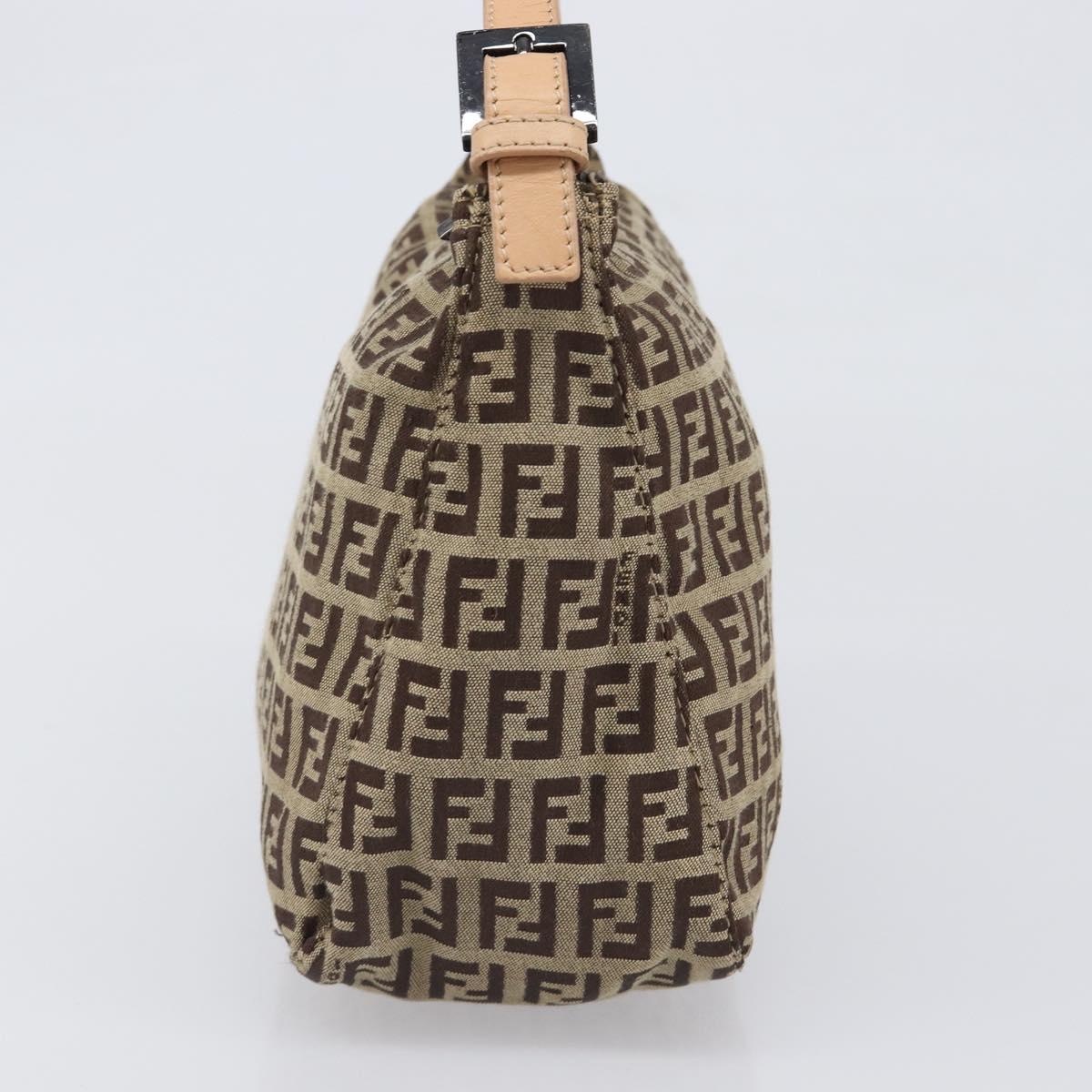 FENDI Zucchino Canvas Hand Bag Beige 8N000S Auth 199528A