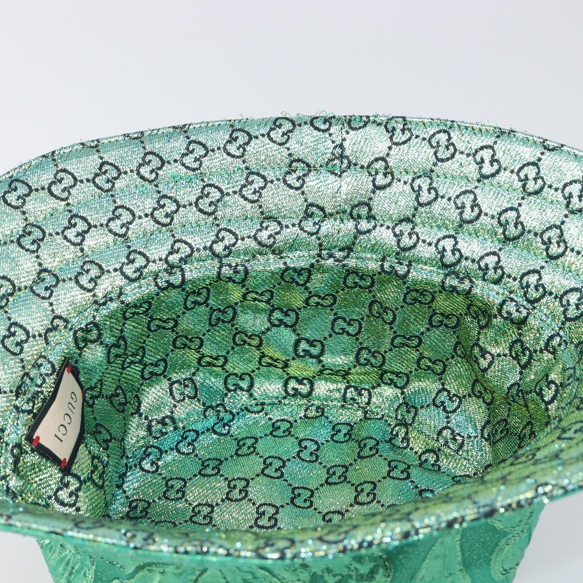 GUCCI GG Bucket Hat Reversible Cotton Green Blue Auth 199532V