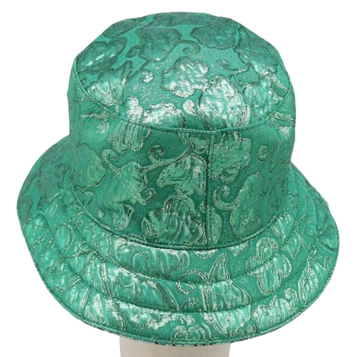 GUCCI GG Bucket Hat Reversible Cotton Green Blue Auth 199532V