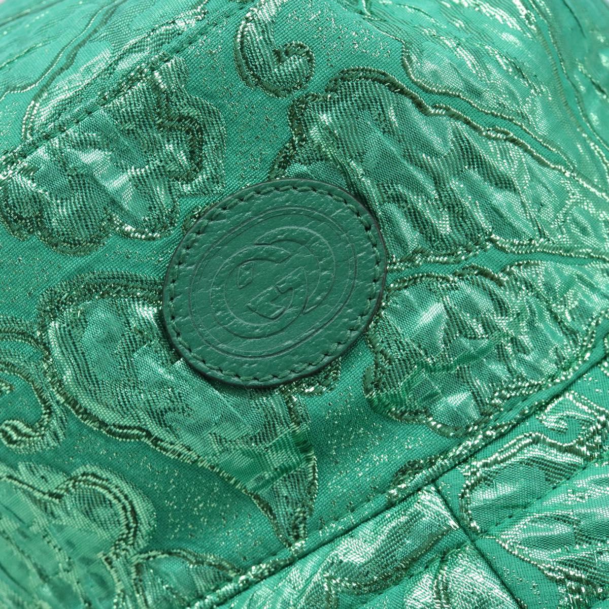 GUCCI GG Bucket Hat Reversible Cotton Green Blue Auth 199532V