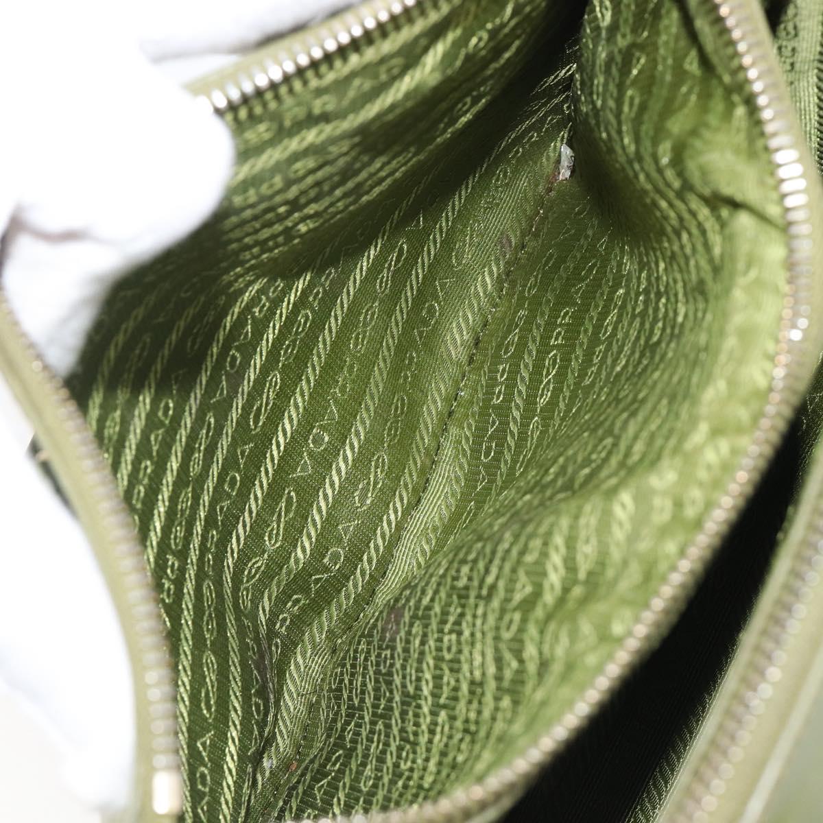 PRADA Galleria Hand Bag Saffiano 2way Green Gold Tone Auth 199533A