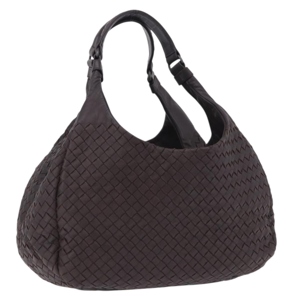 BOTTEGA VENETA INTRECCIATO Campana Hand Bag Leather Brown 125787 Auth 199537M