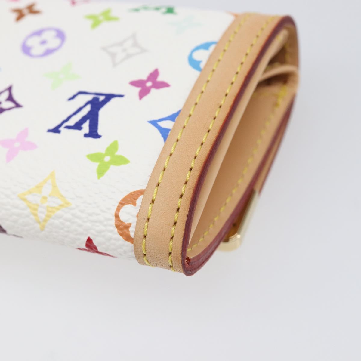 LOUIS VUITTON Monogram Multicolor Porte Monnaie Pla White M92657 Auth 199540SAM