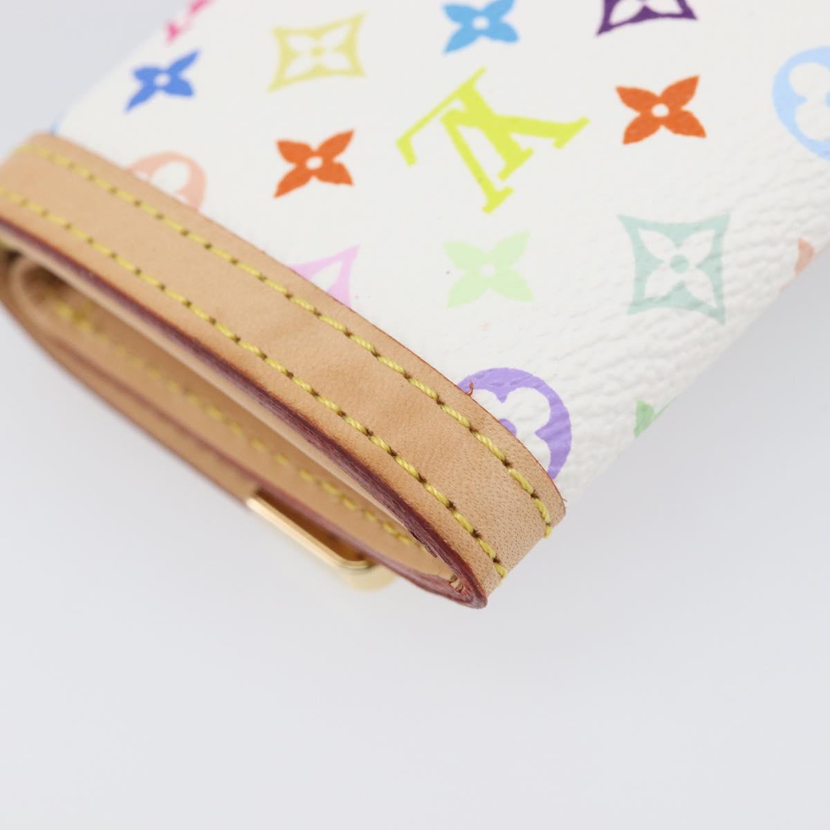 LOUIS VUITTON Monogram Multicolor Porte Monnaie Pla White M92657 Auth 199540SAM