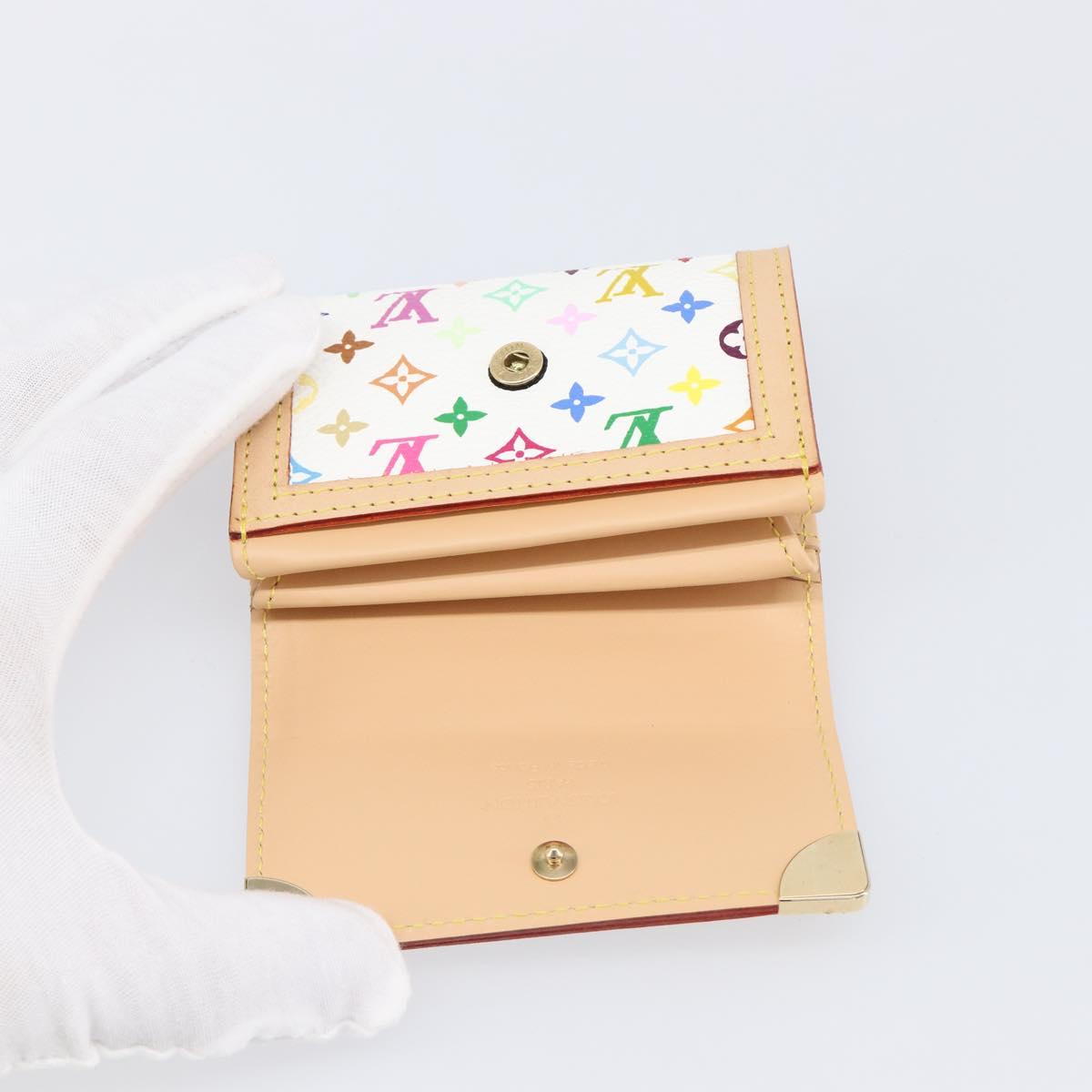LOUIS VUITTON Monogram Multicolor Porte Monnaie Pla White M92657 Auth 199540SAM