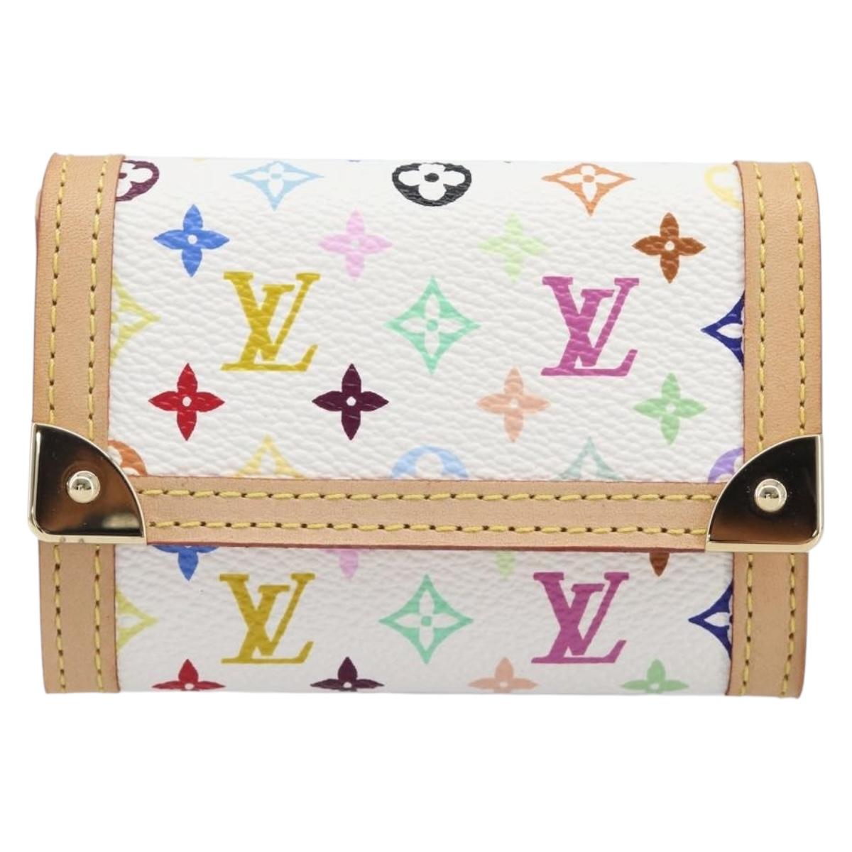LOUIS VUITTON Monogram Multicolor Porte Monnaie Pla White M92657 Auth 199540SAM