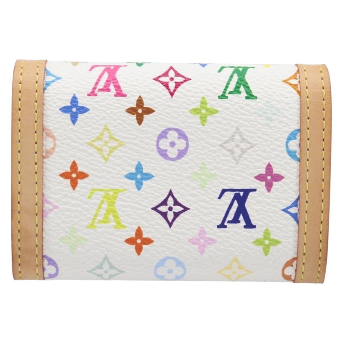LOUIS VUITTON Monogram Multicolor Porte Monnaie Pla White M92657 Auth 199540SAM