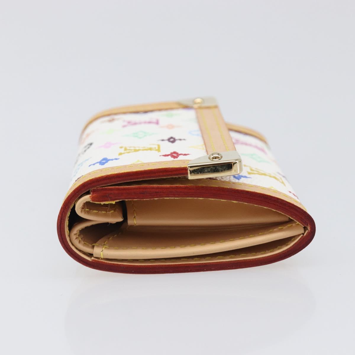 LOUIS VUITTON Monogram Multicolor Porte Monnaie Pla White M92657 Auth 199540SAM