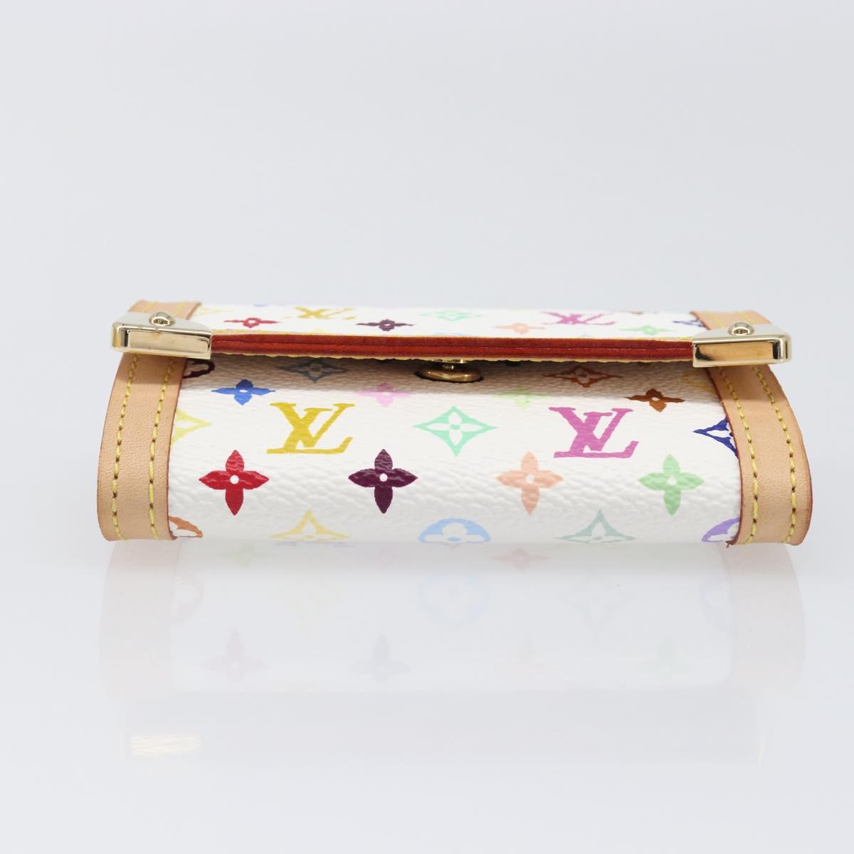 LOUIS VUITTON Monogram Multicolor Porte Monnaie Pla White M92657 Auth 199540SAM