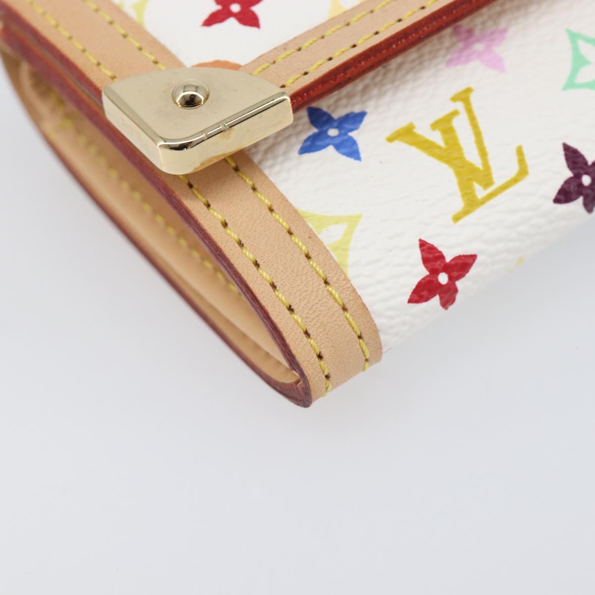 LOUIS VUITTON Monogram Multicolor Porte Monnaie Pla White M92657 Auth 199540SAM