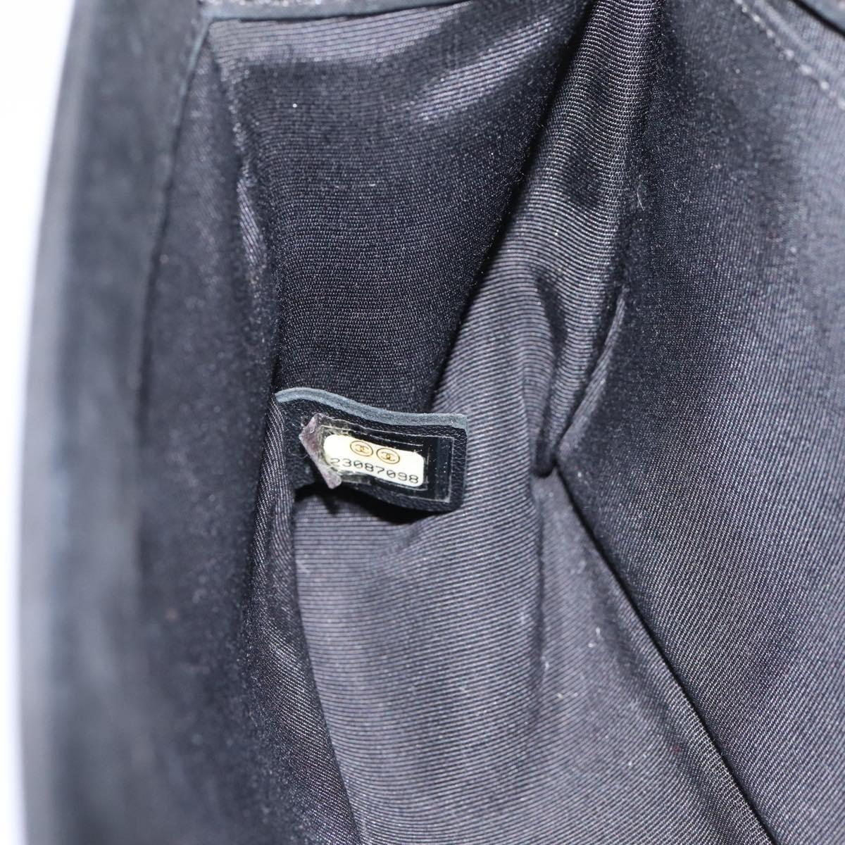 CHANEL Boy Chanel Matelasse Chain Bag Calf Skin Black Silver CC Auth 199543M