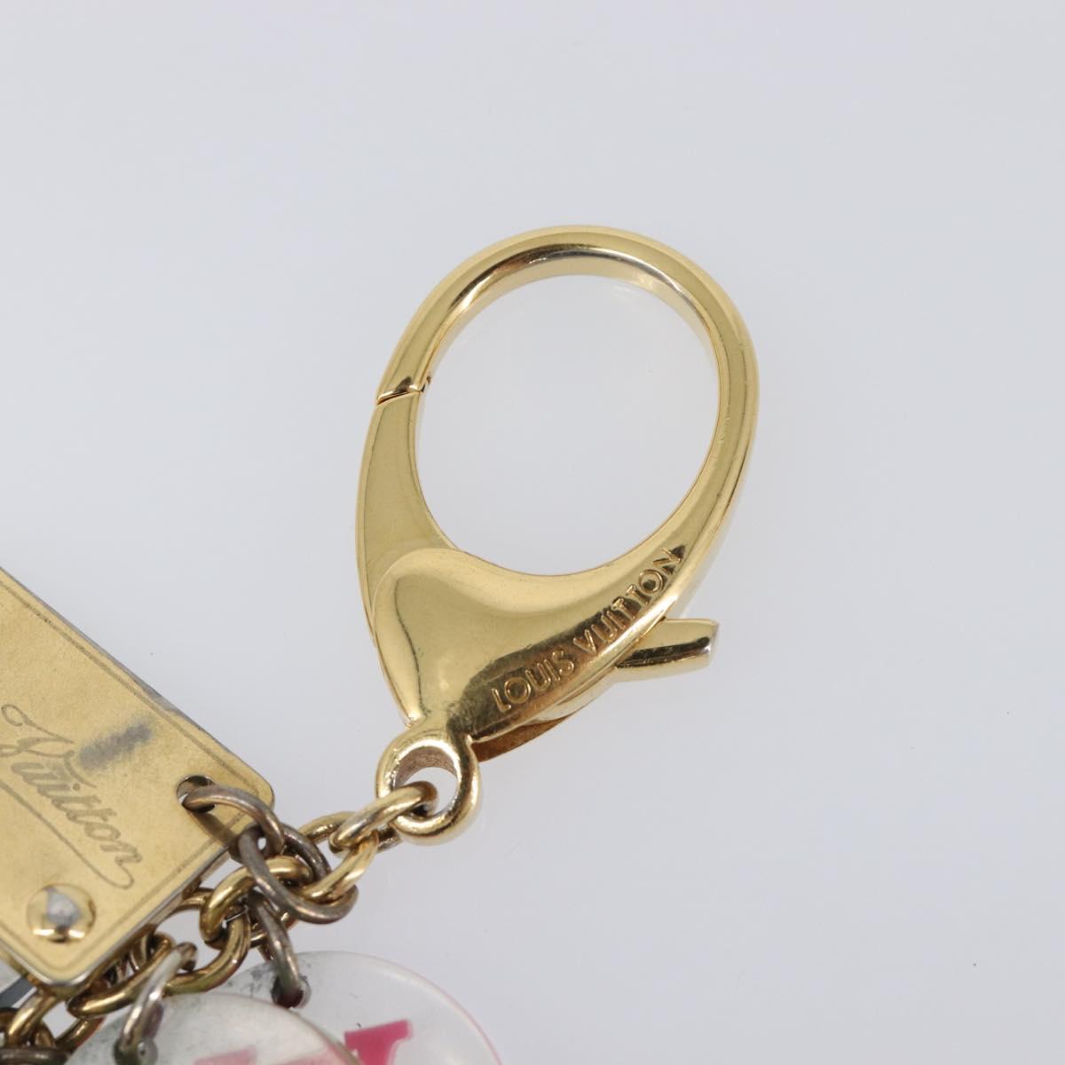 LOUIS VUITTON Porte Cles Fleur Key Holder metal Gold Tone M60046 LV Auth 199546