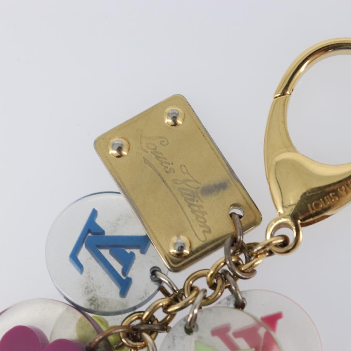 LOUIS VUITTON Porte Cles Fleur Key Holder metal Gold Tone M60046 LV Auth 199546