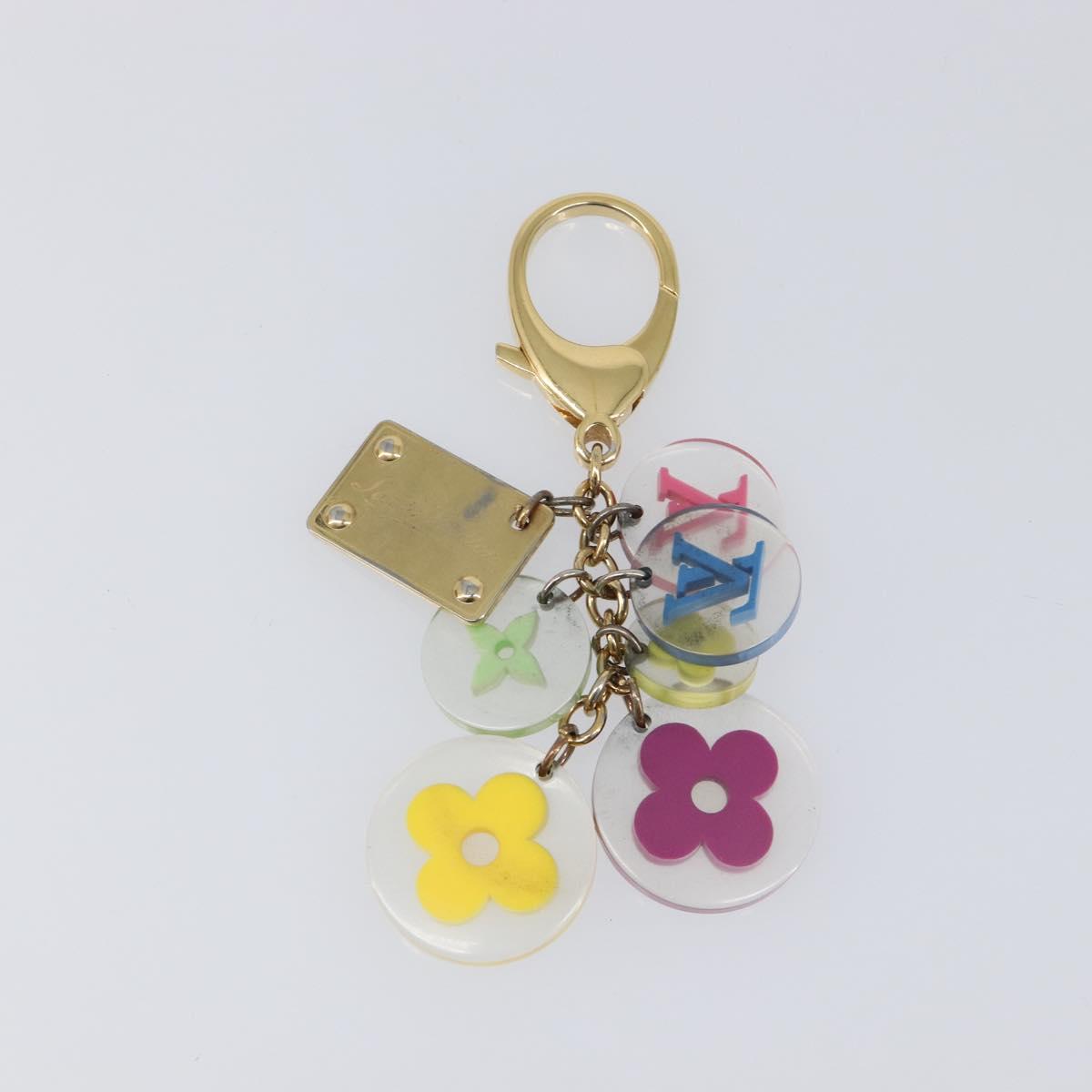 LOUIS VUITTON Porte Cles Fleur Key Holder metal Gold Tone M60046 LV Auth 199546