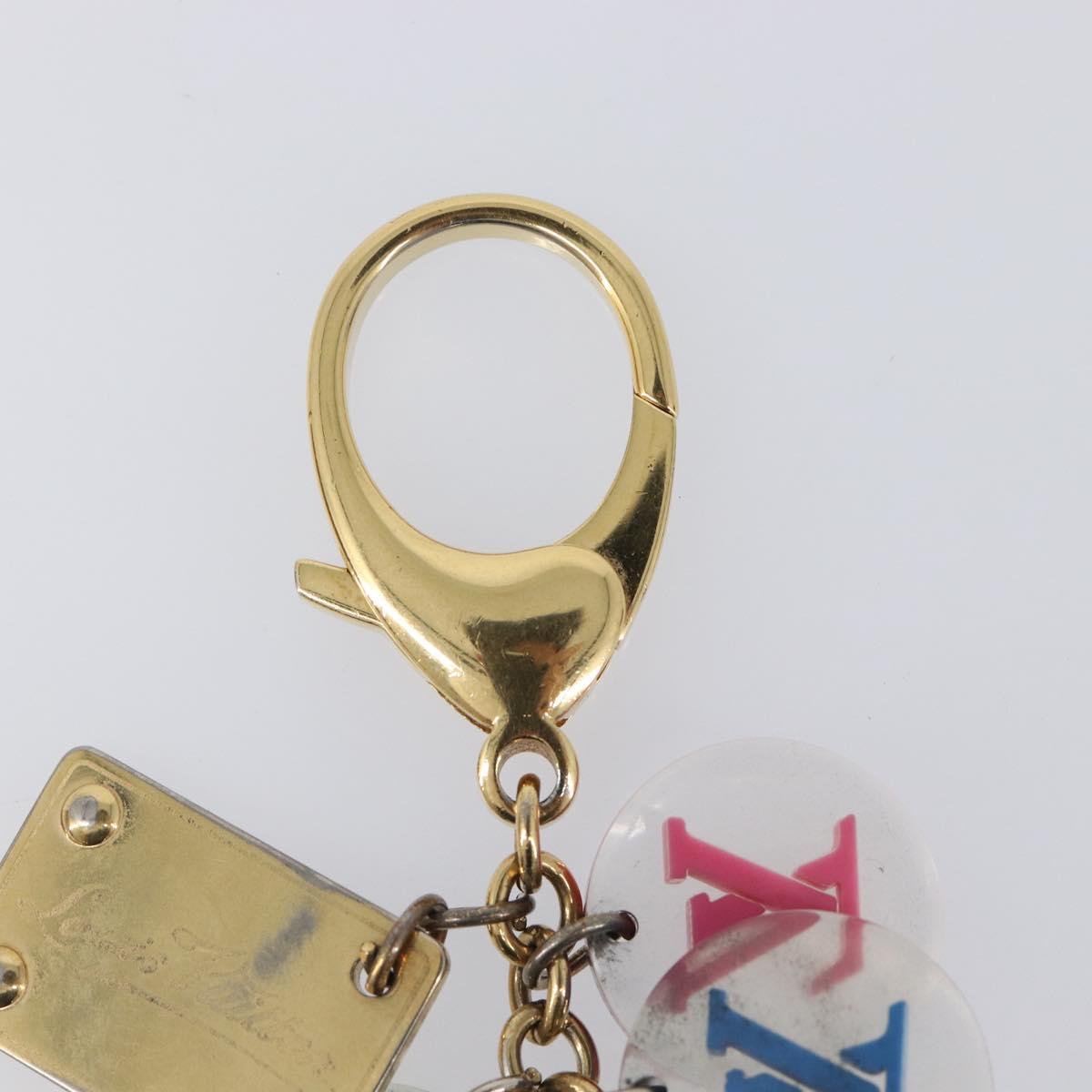 LOUIS VUITTON Porte Cles Fleur Key Holder metal Gold Tone M60046 LV Auth 199546