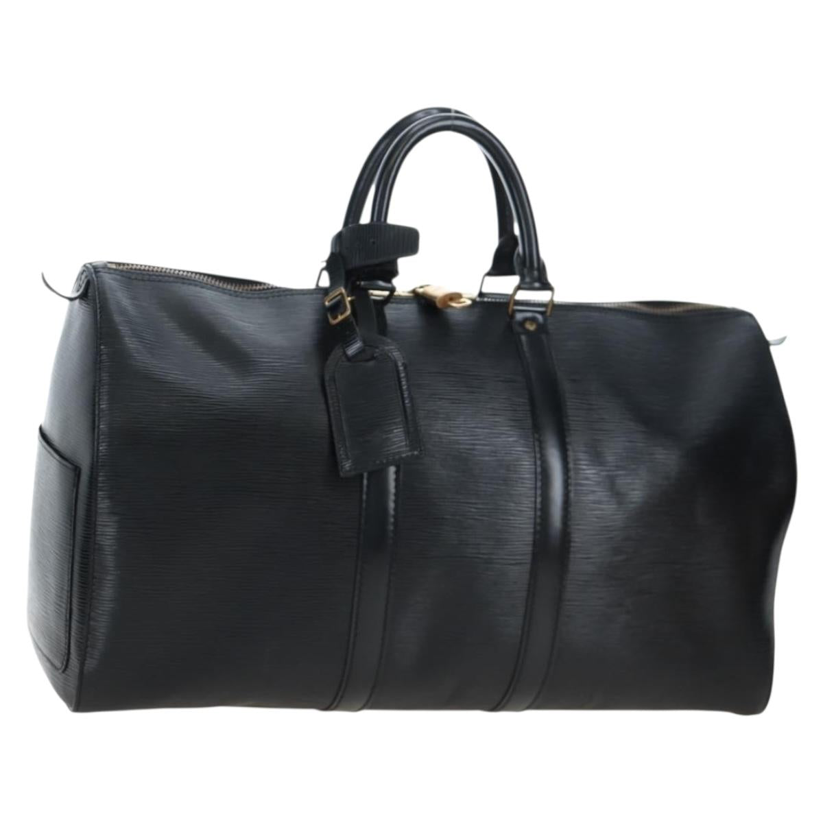 LOUIS VUITTON Epi Keepall 45 Boston Bag Black M42972 LV Auth 199574V