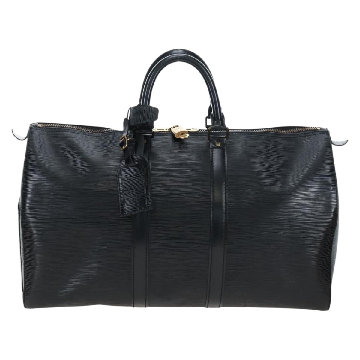 LOUIS VUITTON Epi Keepall 45 Boston Bag Black M42972 LV Auth 199574V
