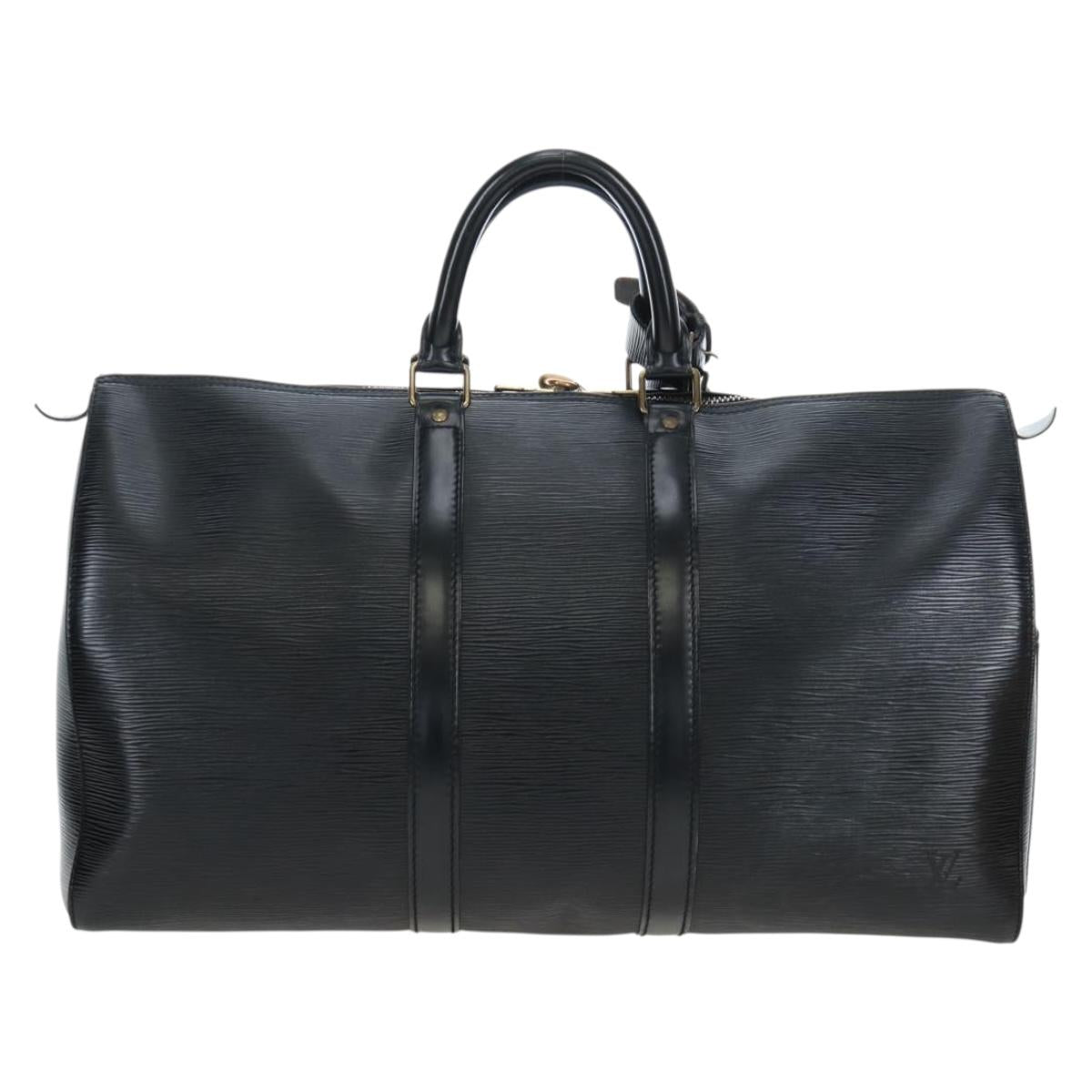 LOUIS VUITTON Epi Keepall 45 Boston Bag Black M42972 LV Auth 199574V
