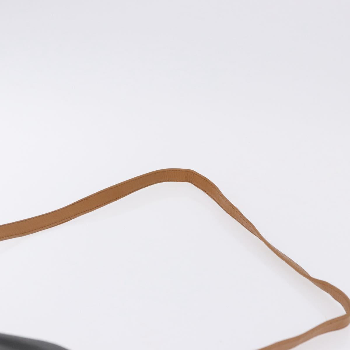 SAINT LAURENT Shoulder Bag Leather Black Gold Auth 199576A