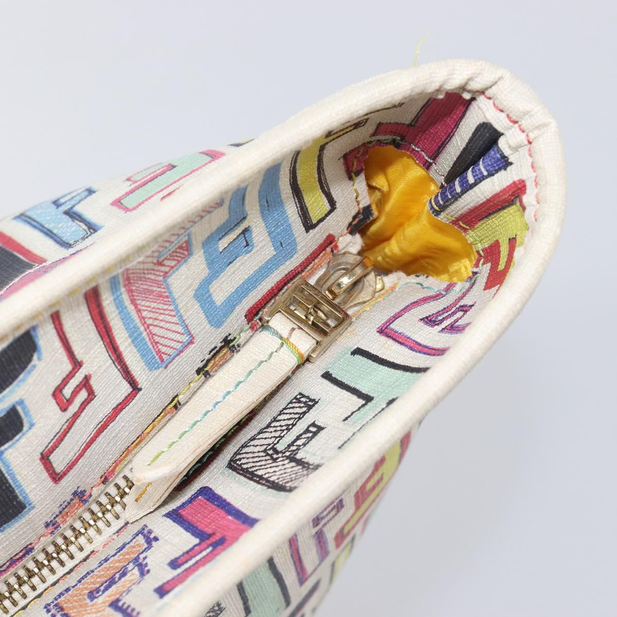 FENDI Zucca Canvas Tote Bag PVC Multicolor Gold Auth 199579A