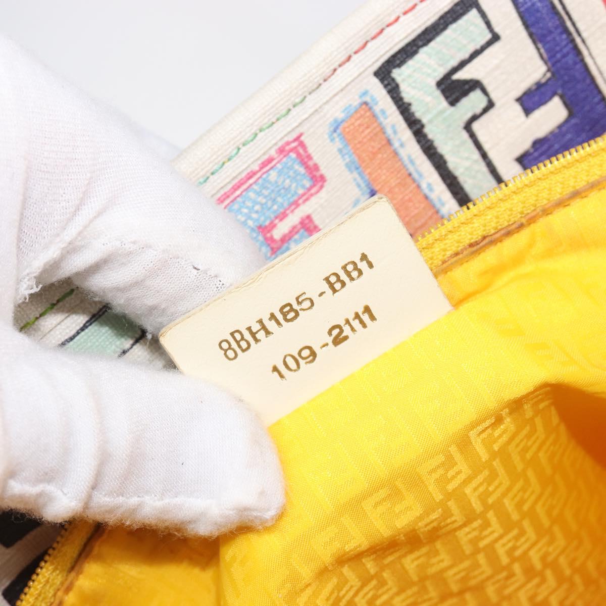 FENDI Zucca Canvas Tote Bag PVC Multicolor Gold Auth 199579A