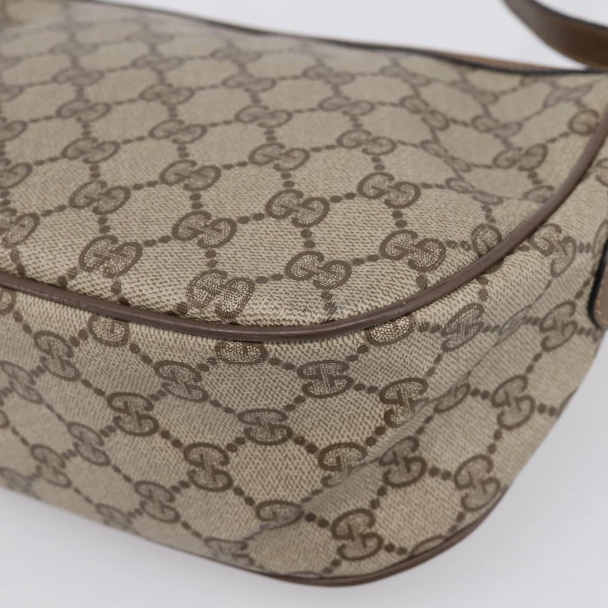 GUCCI GG Supreme Web Sherry Line Bag PVC Beige Gold 89 02 032 Auth 199582