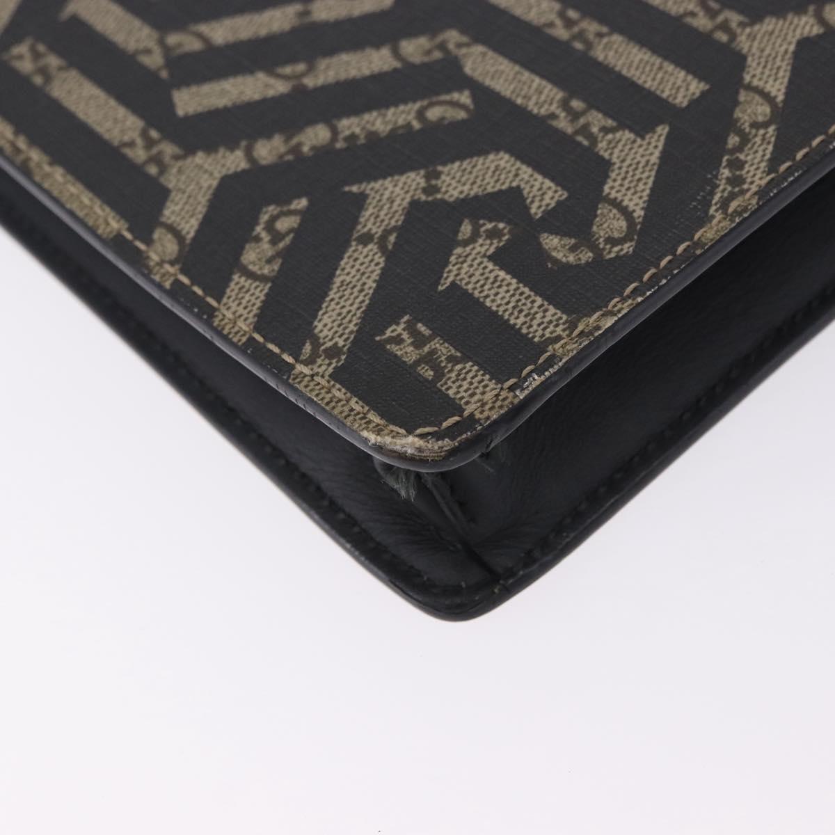 GUCCI GG Caleido Web Sherry Line Clutch Bag PVC Beige Silver 429004 Auth 199583A