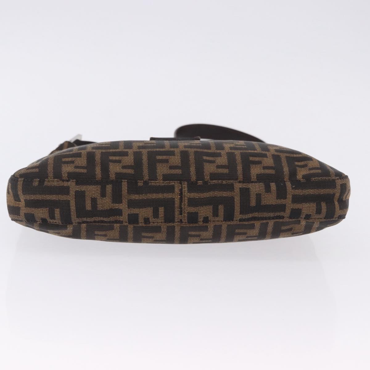 FENDI Zucca Canvas Mamma Baguette Shoulder Bag Brown Black Auth 199587V