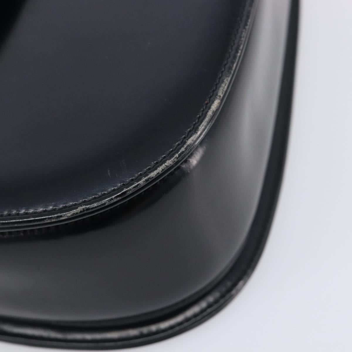 GUCCI Bamboo Hand Bag Leather Black Gold 99 00 0633 Auth 199588V