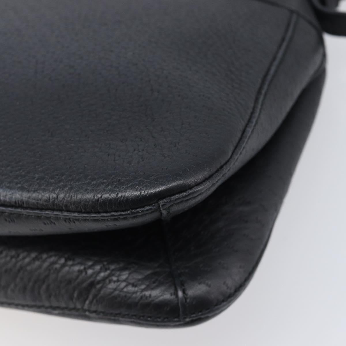 Salvatore Ferragamo Gancini Shoulder Bag Leather Black Gold Auth 199594