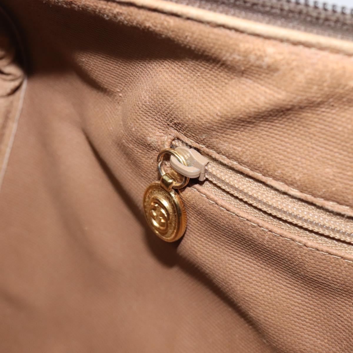 GUCCI GG Supreme Boston Bag PVC Beige Gold 002 123 6842 Auth 199609