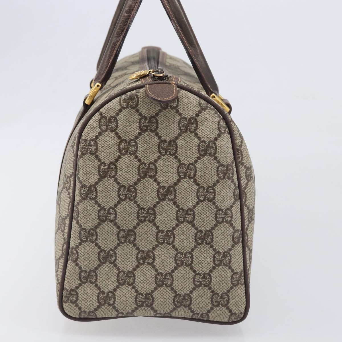GUCCI GG Supreme Boston Bag PVC Beige Gold 002 123 6842 Auth 199609