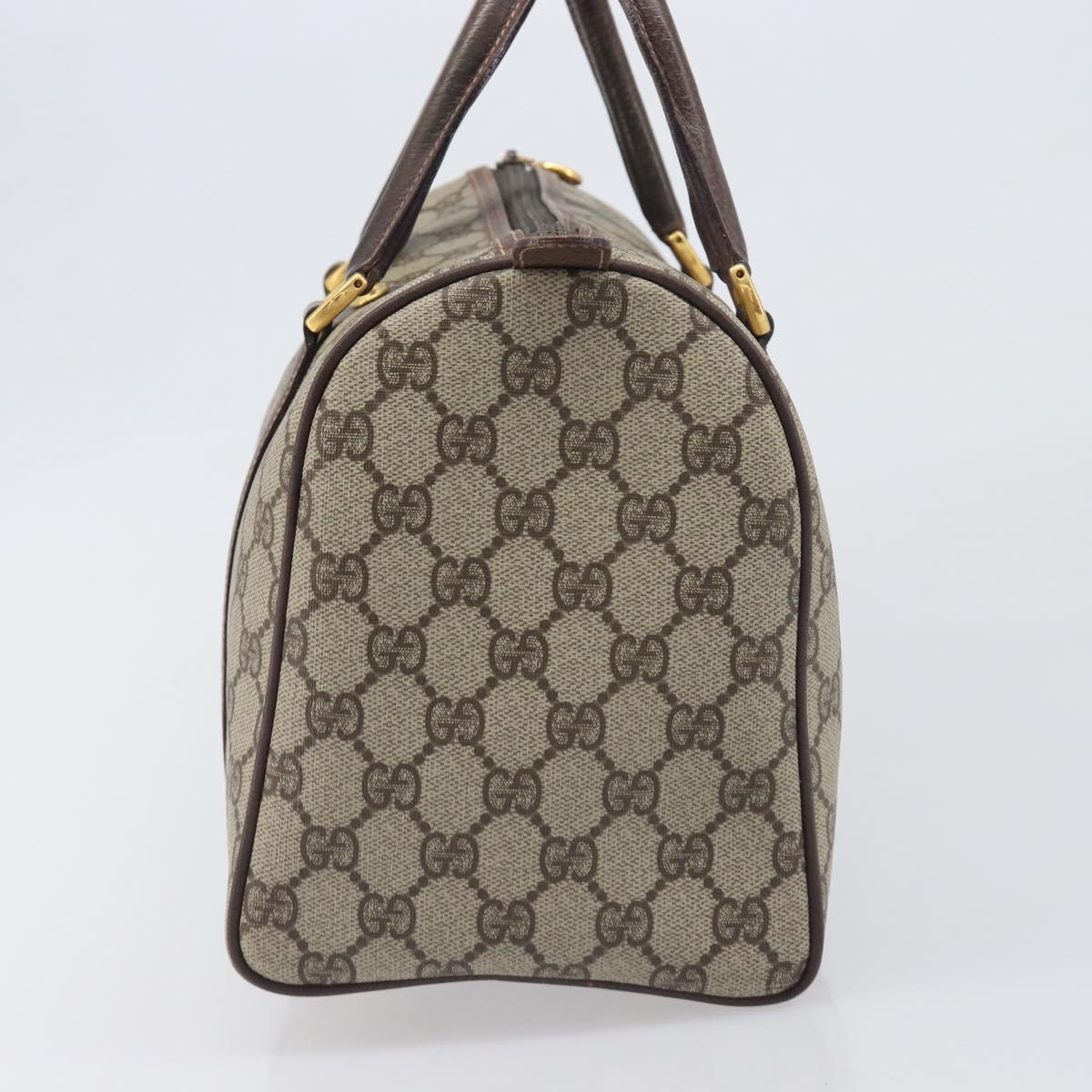 GUCCI GG Supreme Boston Bag PVC Beige Gold 002 123 6842 Auth 199609