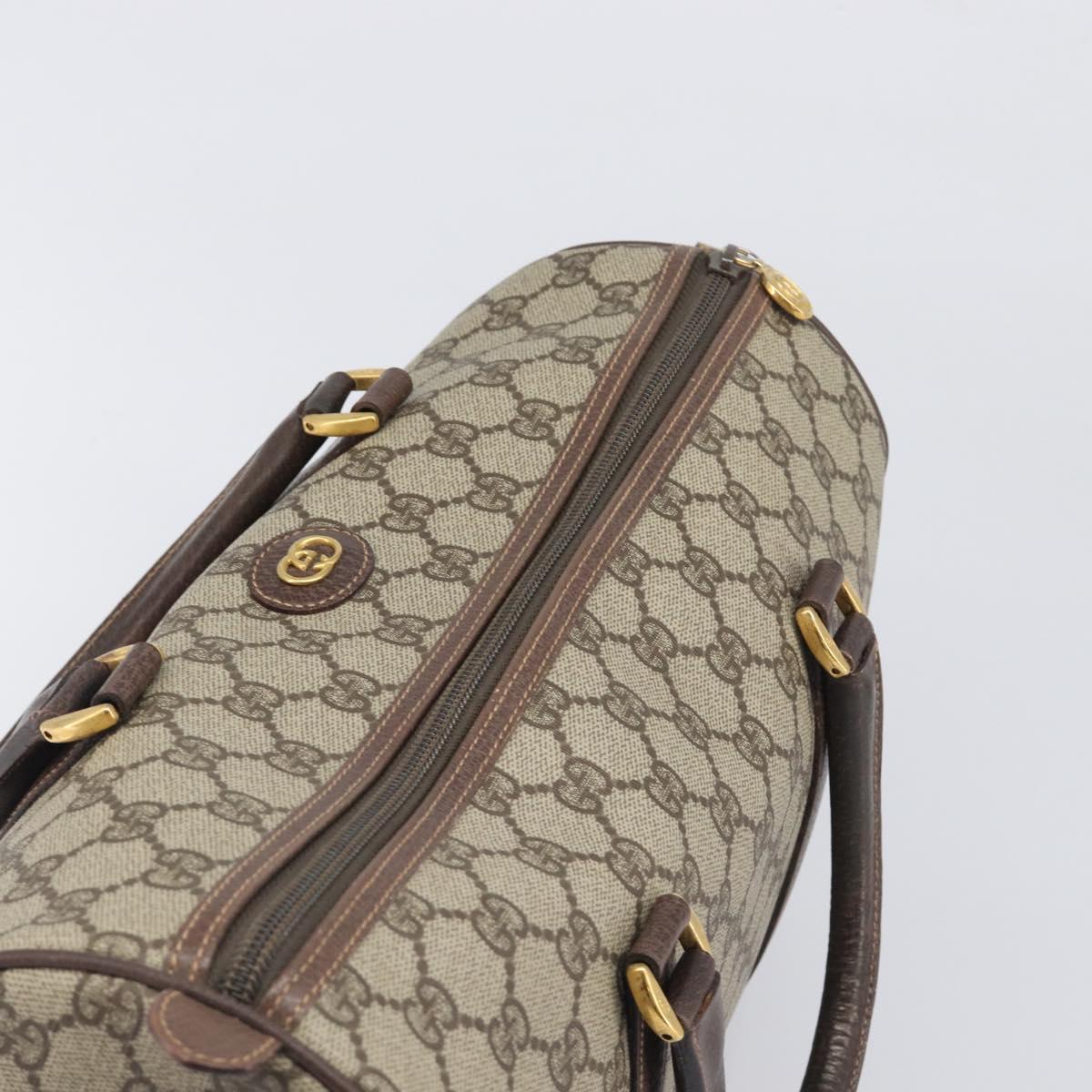 GUCCI GG Supreme Boston Bag PVC Beige Gold 002 123 6842 Auth 199609