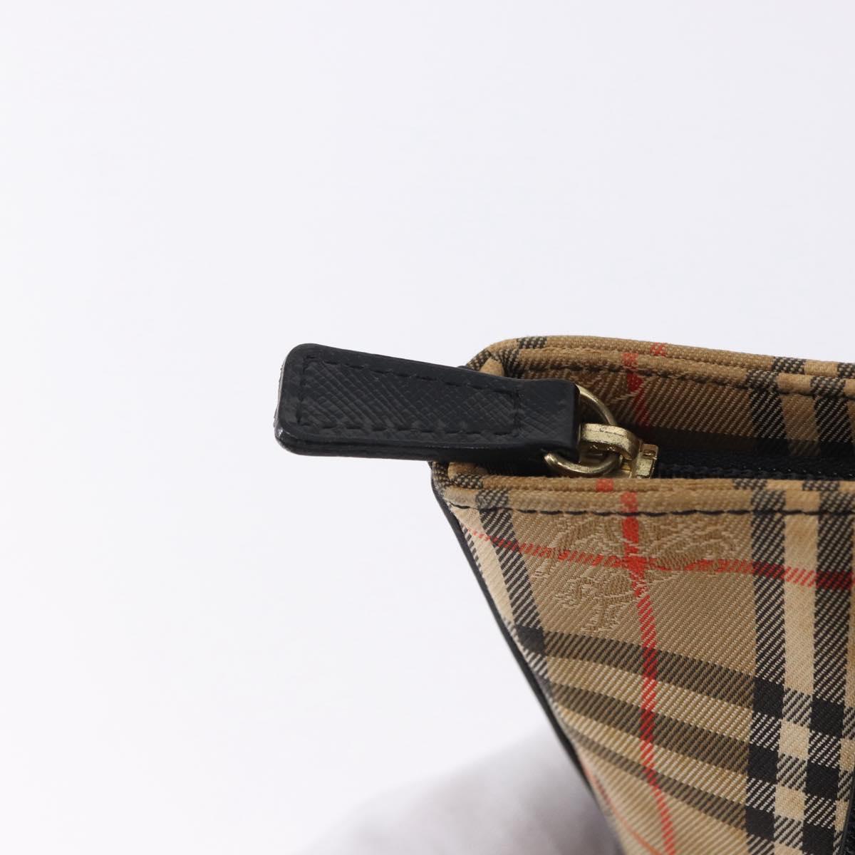 BURBERRY Nova Check Hand Bag Canvas Beige Auth 199610