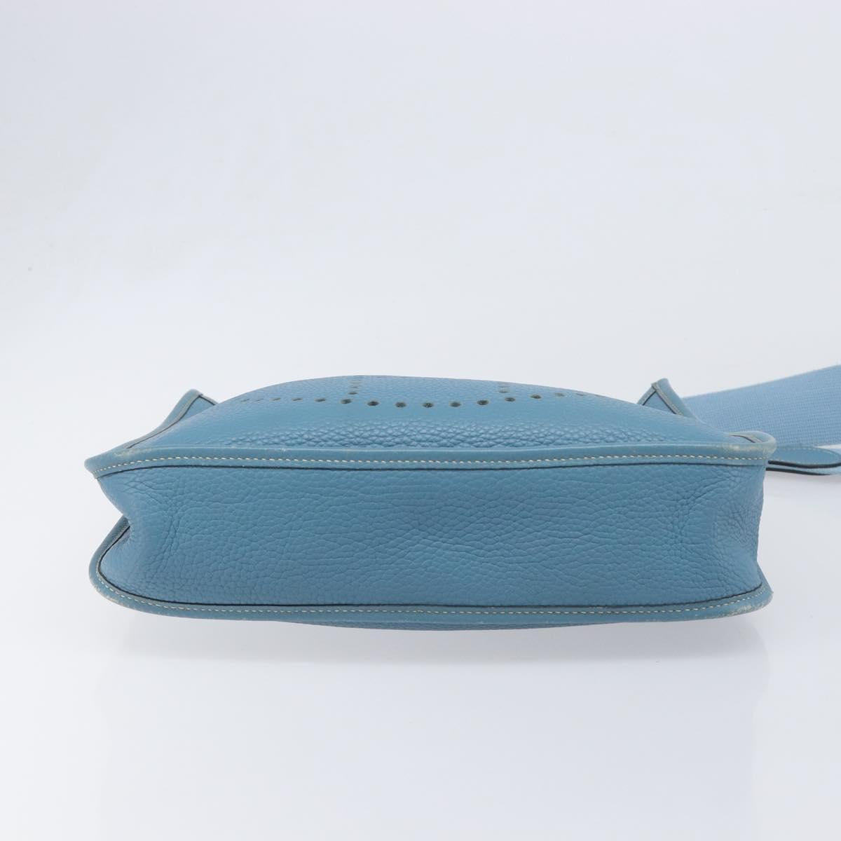 HERMES Evelyn 3PM Shoulder Bag Leather Blue Auth 199617V