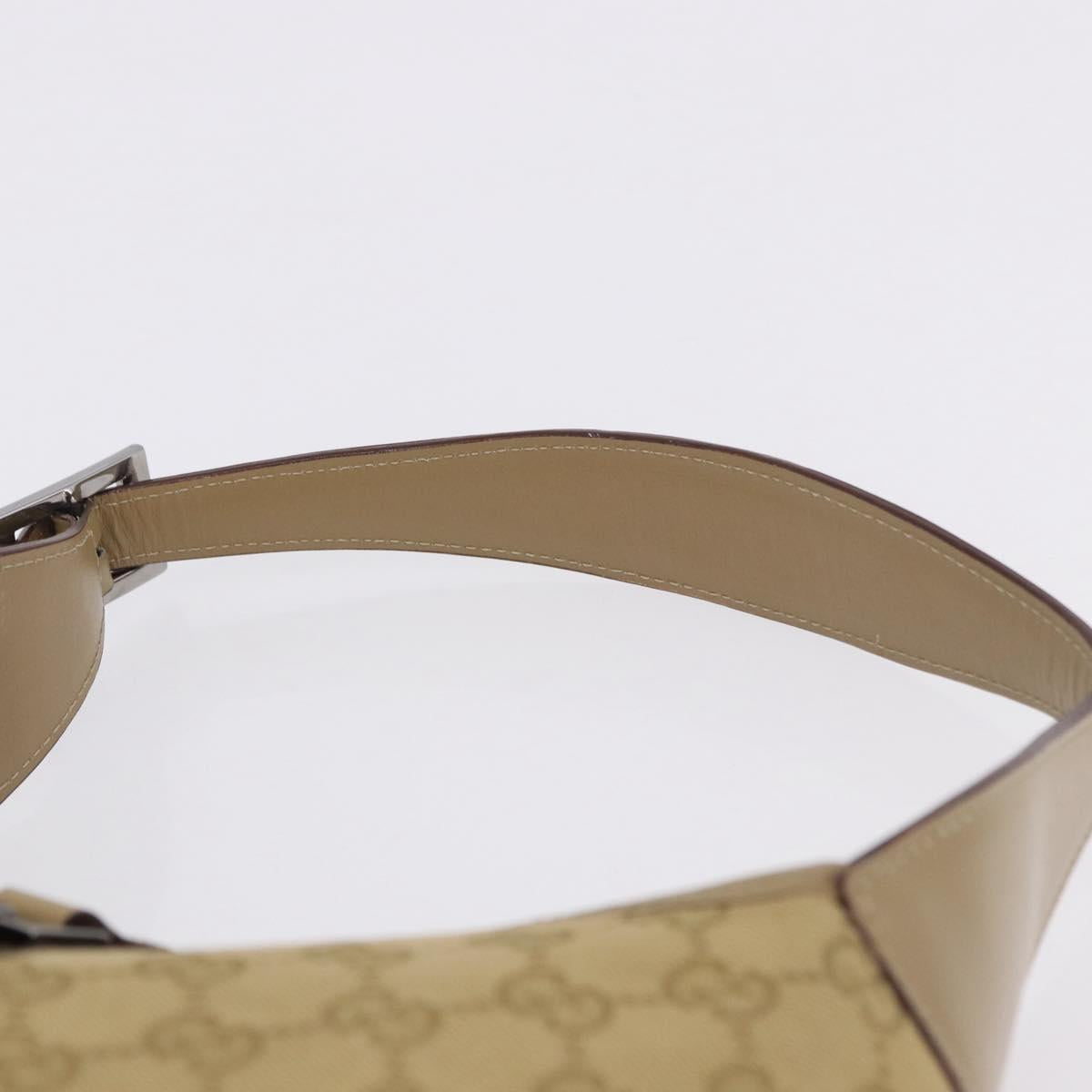 GUCCI GG Canvas Jackie Shoulder Bag Beige Silver 00963 Auth 199624V
