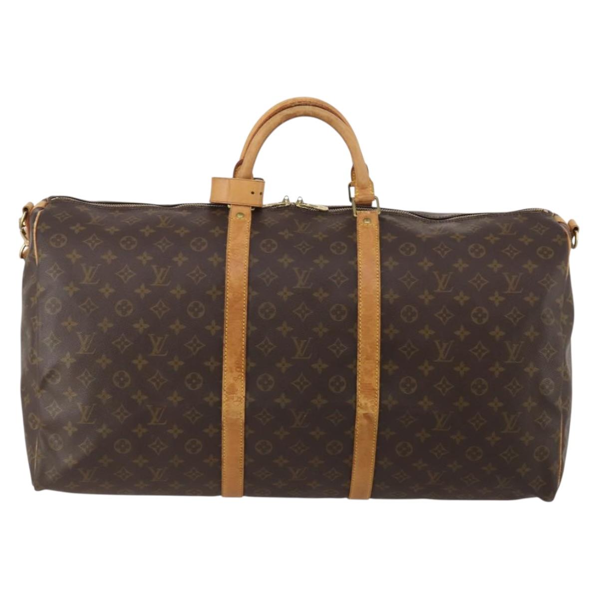 LOUIS VUITTON Monogram Keepall Bandouliere 60 Boston Bag M41412 LV Auth 199628