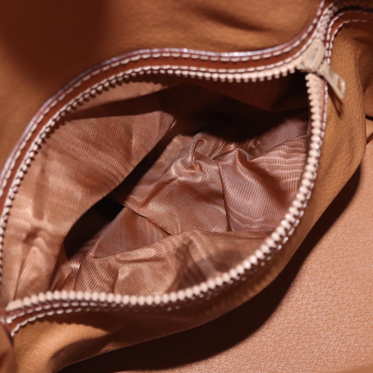 CELINE Macadam Canvas Shoulder Bag PVC Leather Brown Gold Auth 199630