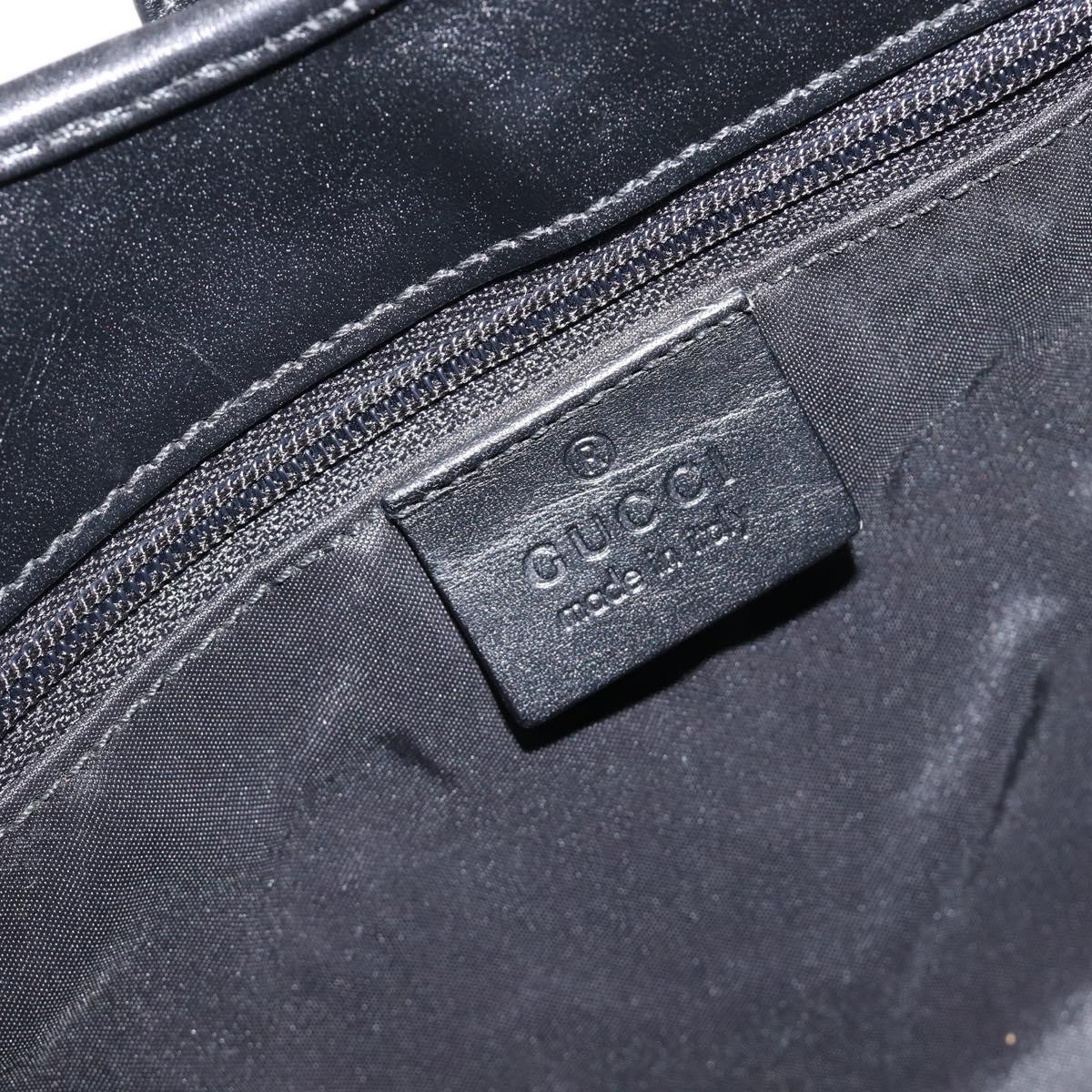 GUCCI GG Canvas Jackie Hand Bag Black Silver 002 1067 Auth 199636V